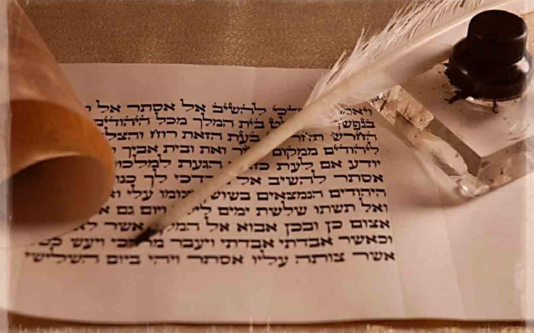 Sofer Stam écrivant sur un parchemin sacré